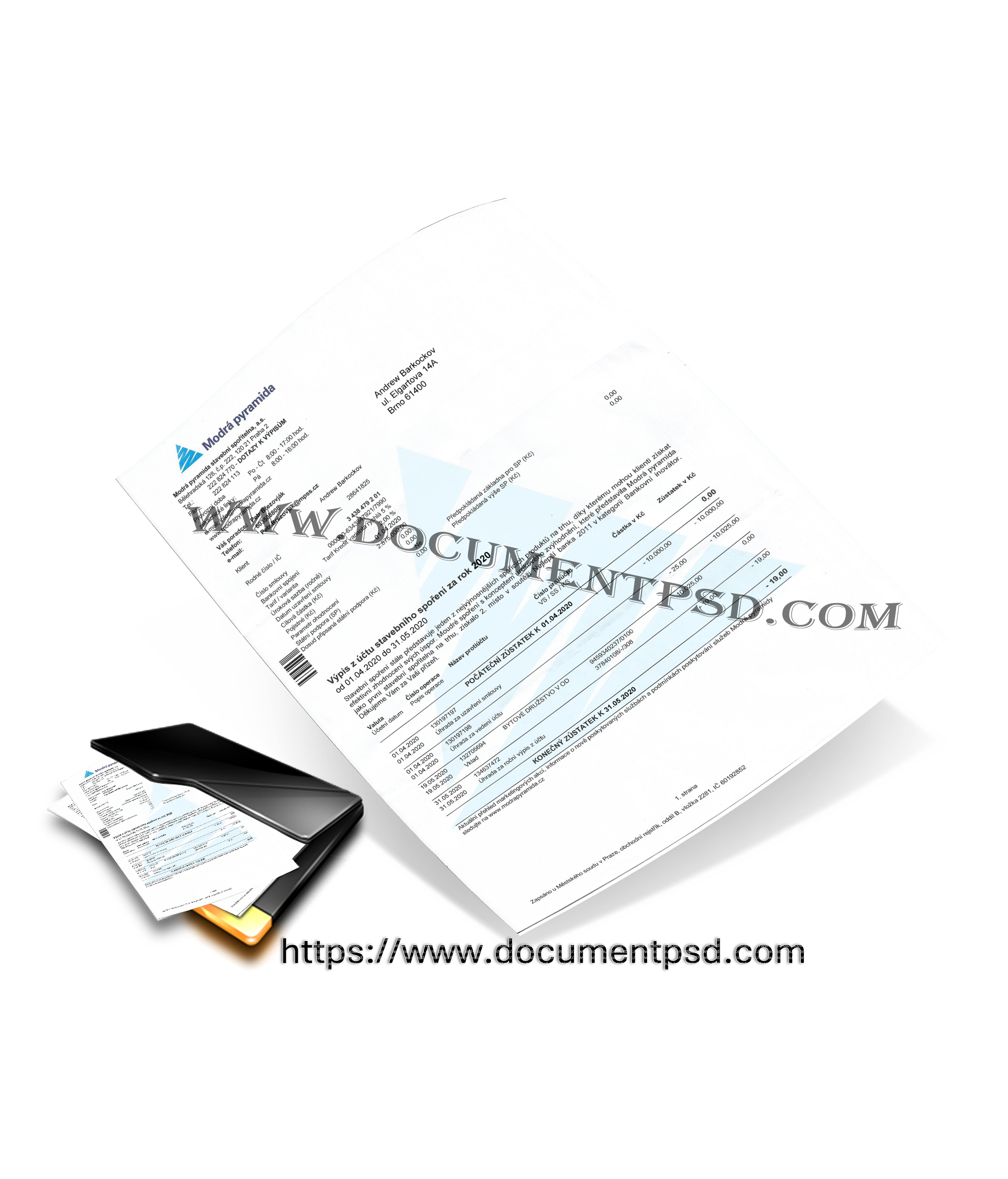 Czech Republic Modra Pyramida Bill Template