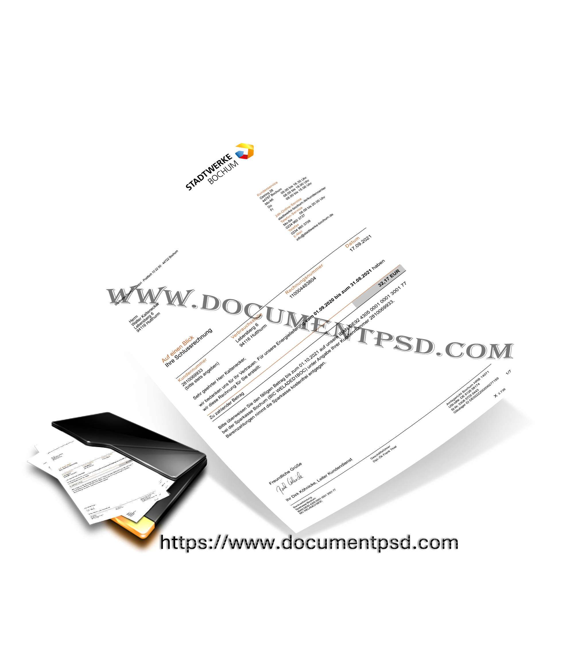 Stadtwerke Bochum Final Invoice