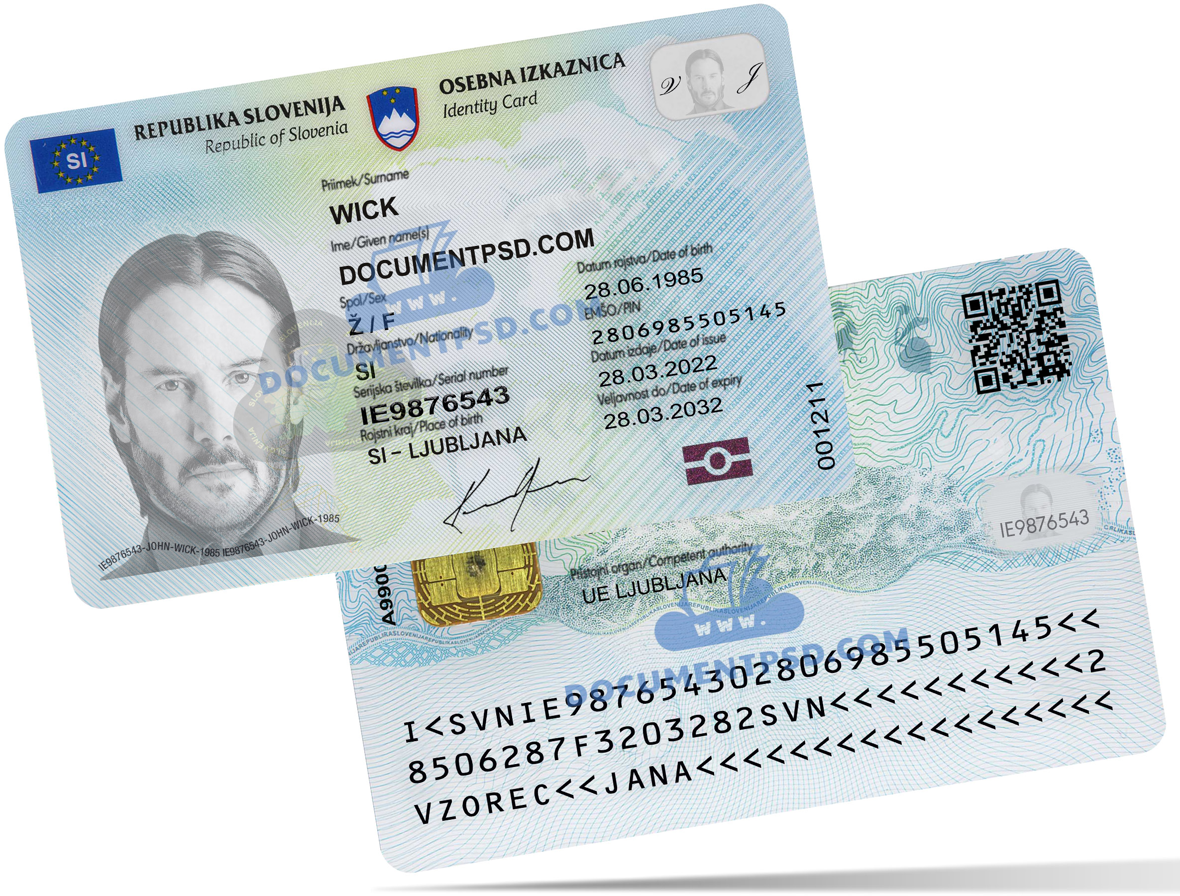 Slovenia ID NEW 2022 PSD Template