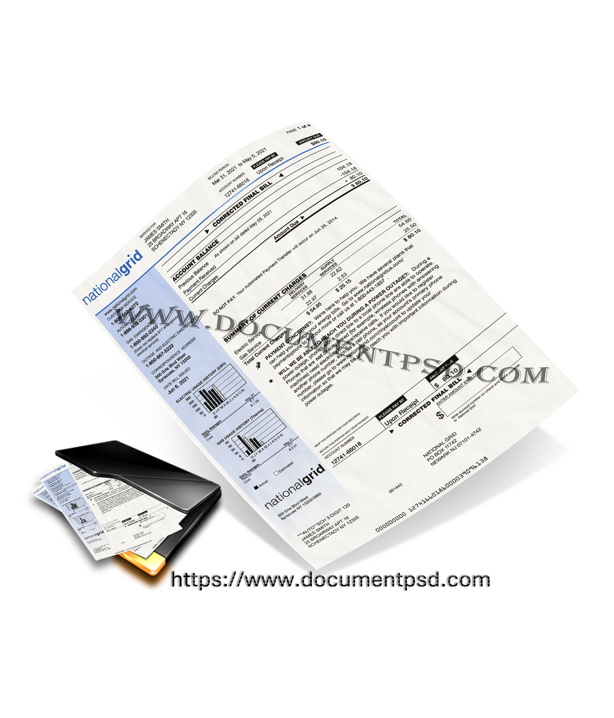 National Grid Corrected Final Bill. New York PSD Template