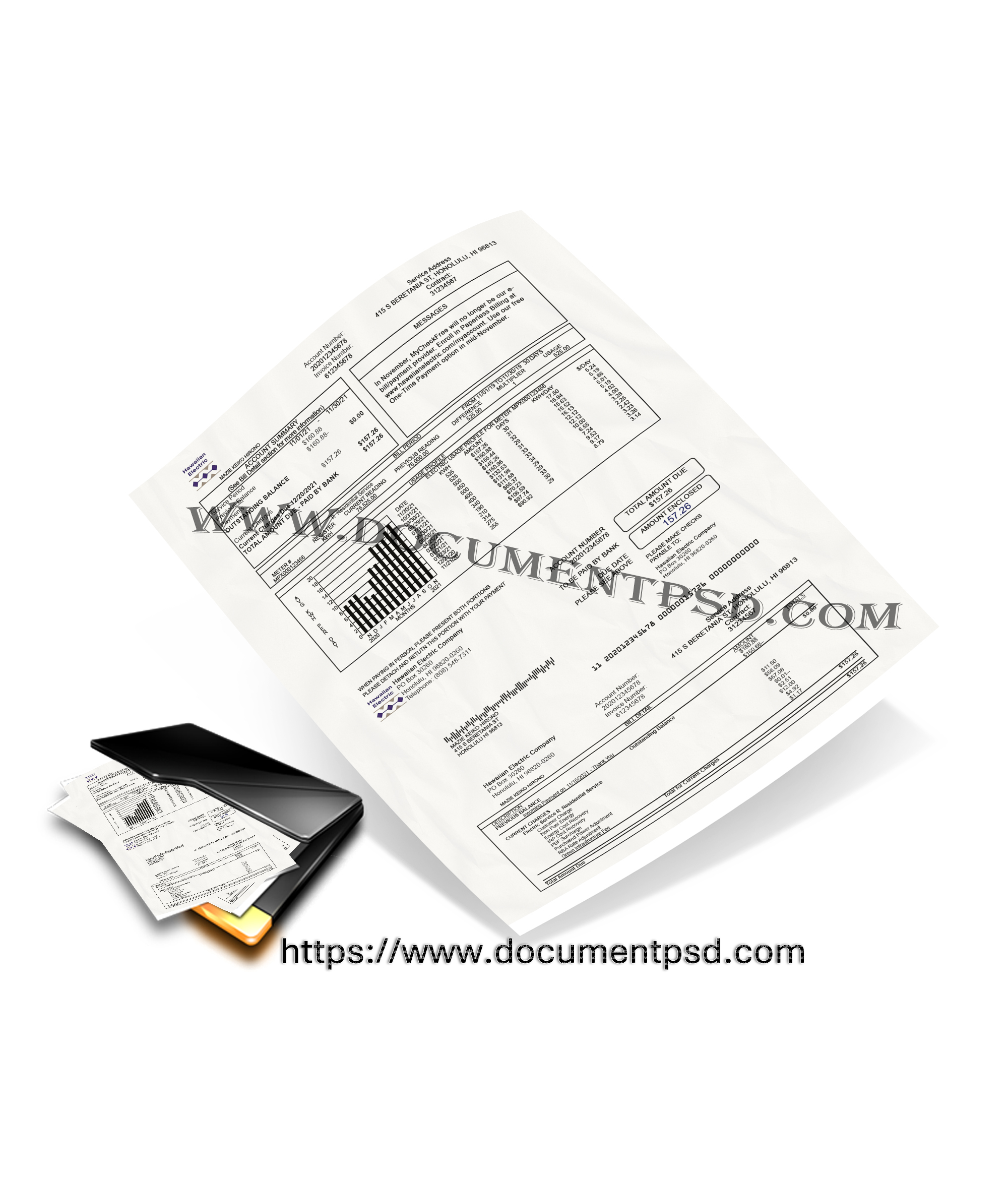 Hawaiian Electric Company Utility Statement PSD Template