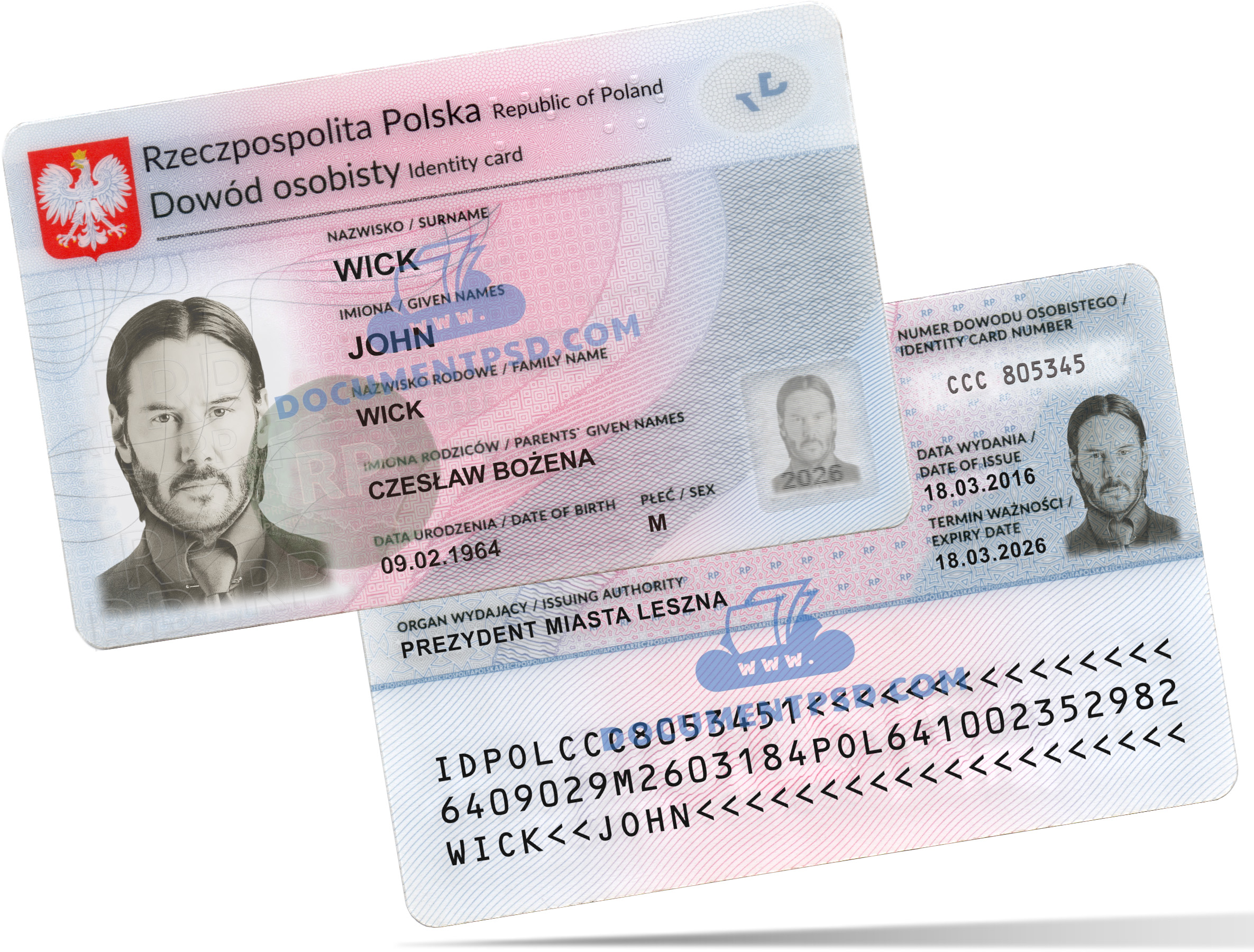 Poland ID Card 2015 PSD Template