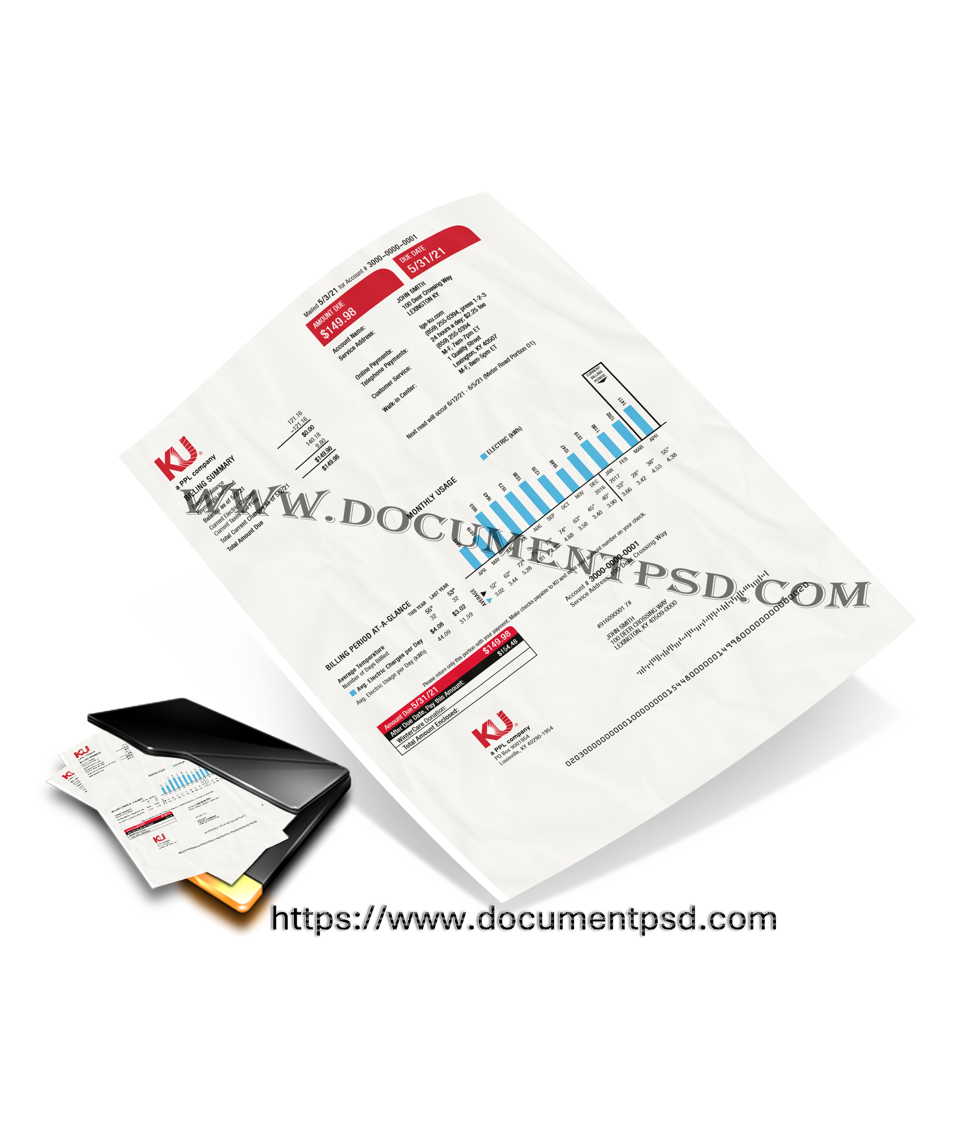 KU Electricity Bill PSD Template