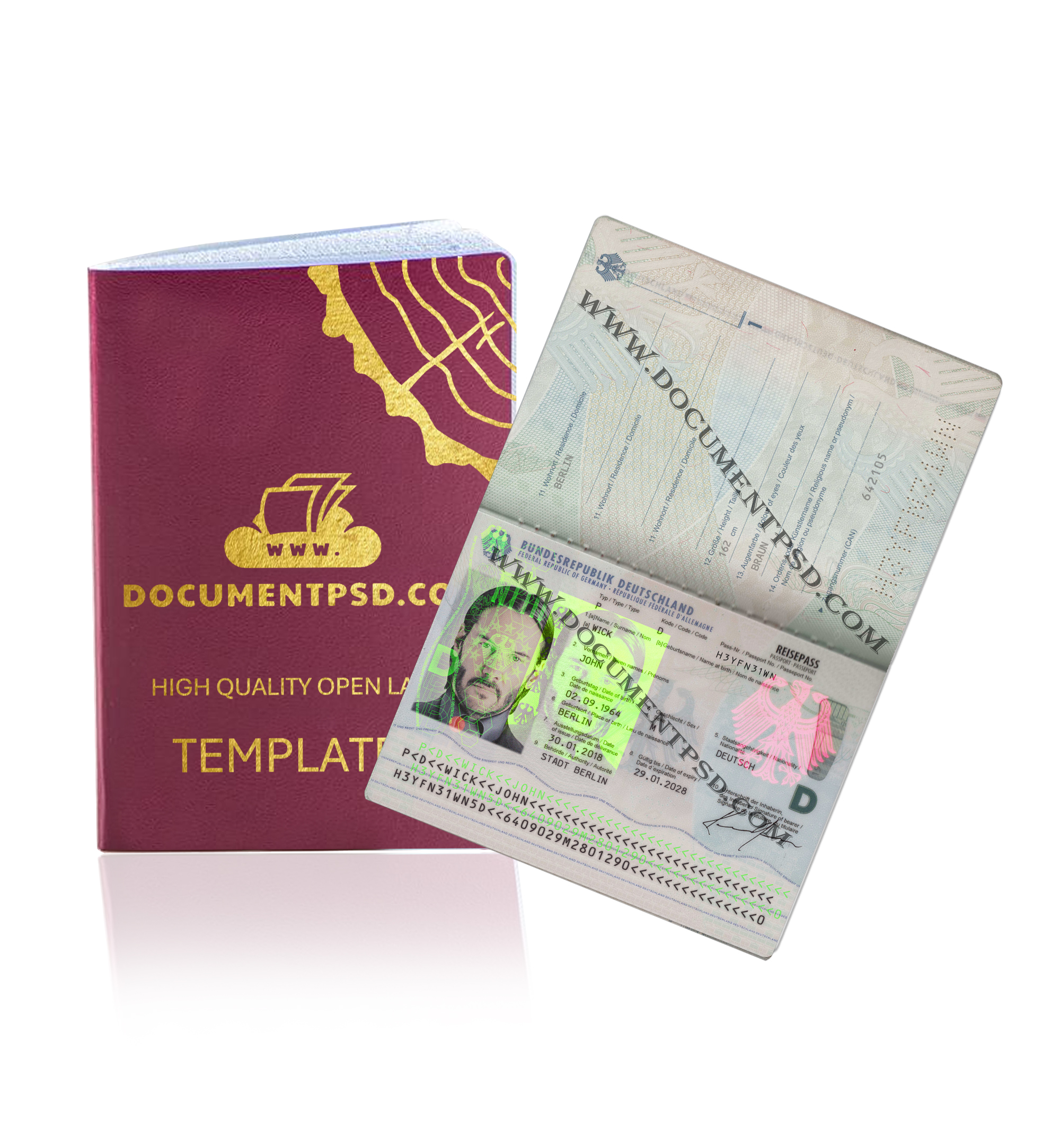 Germany Passport PSD Template