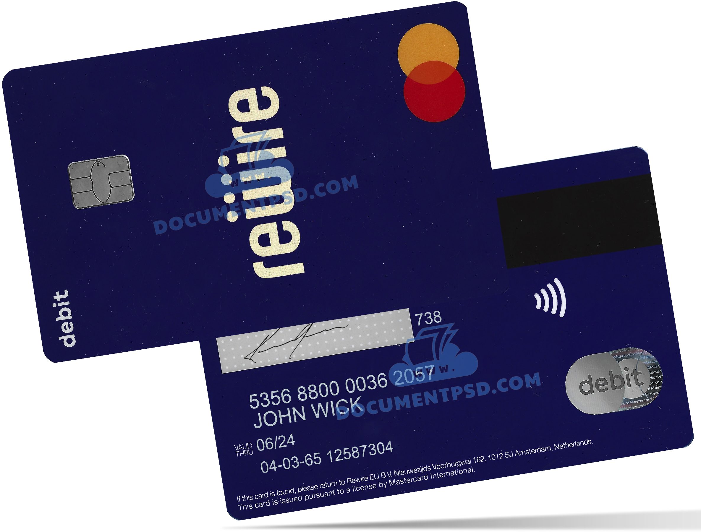 Rewire Debit Mastercard Netherlands PSD Template