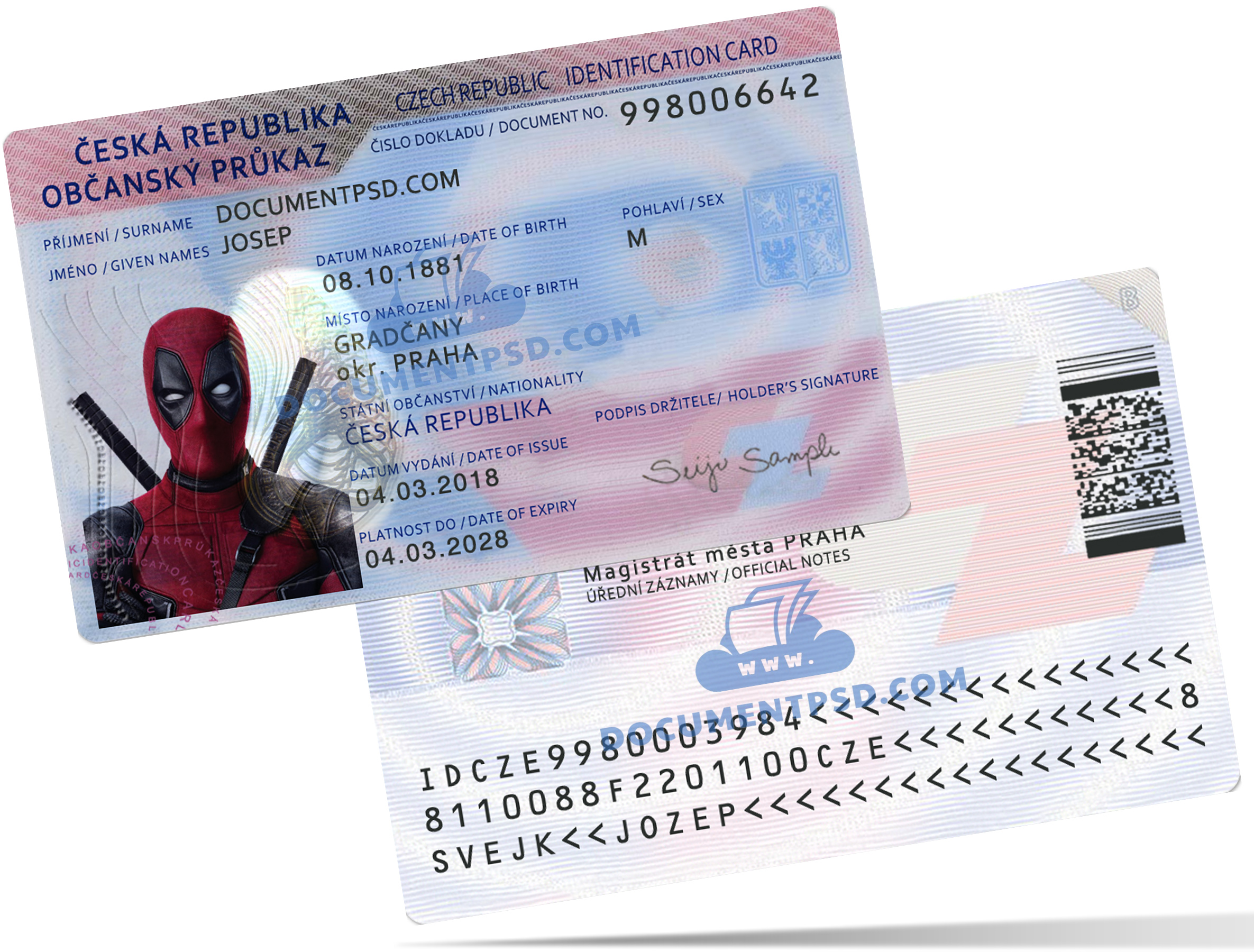 Czech Republic ID CARD PSD Template
