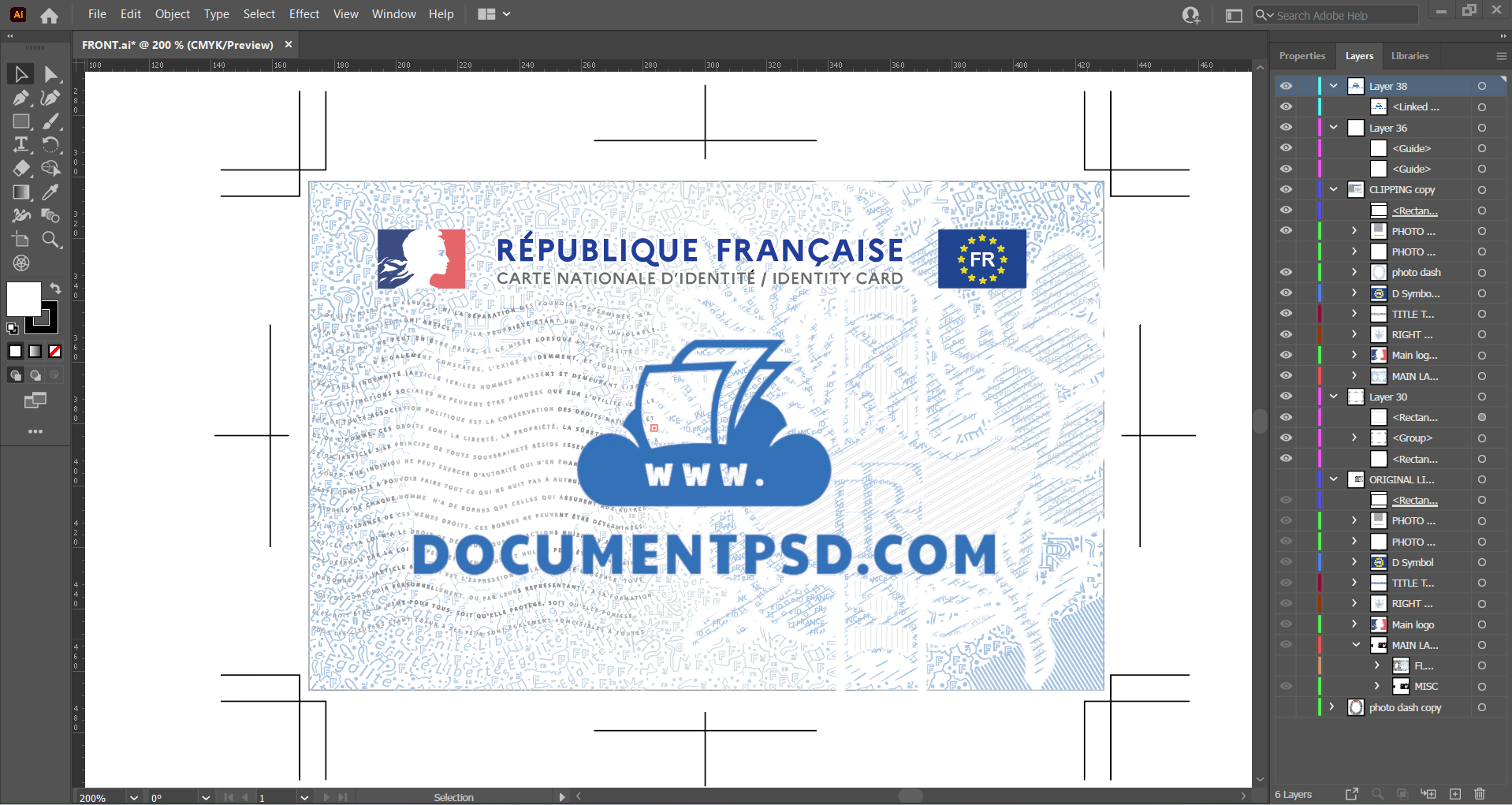France ID Card VECTOR AI FULL FILE +UV+Eng