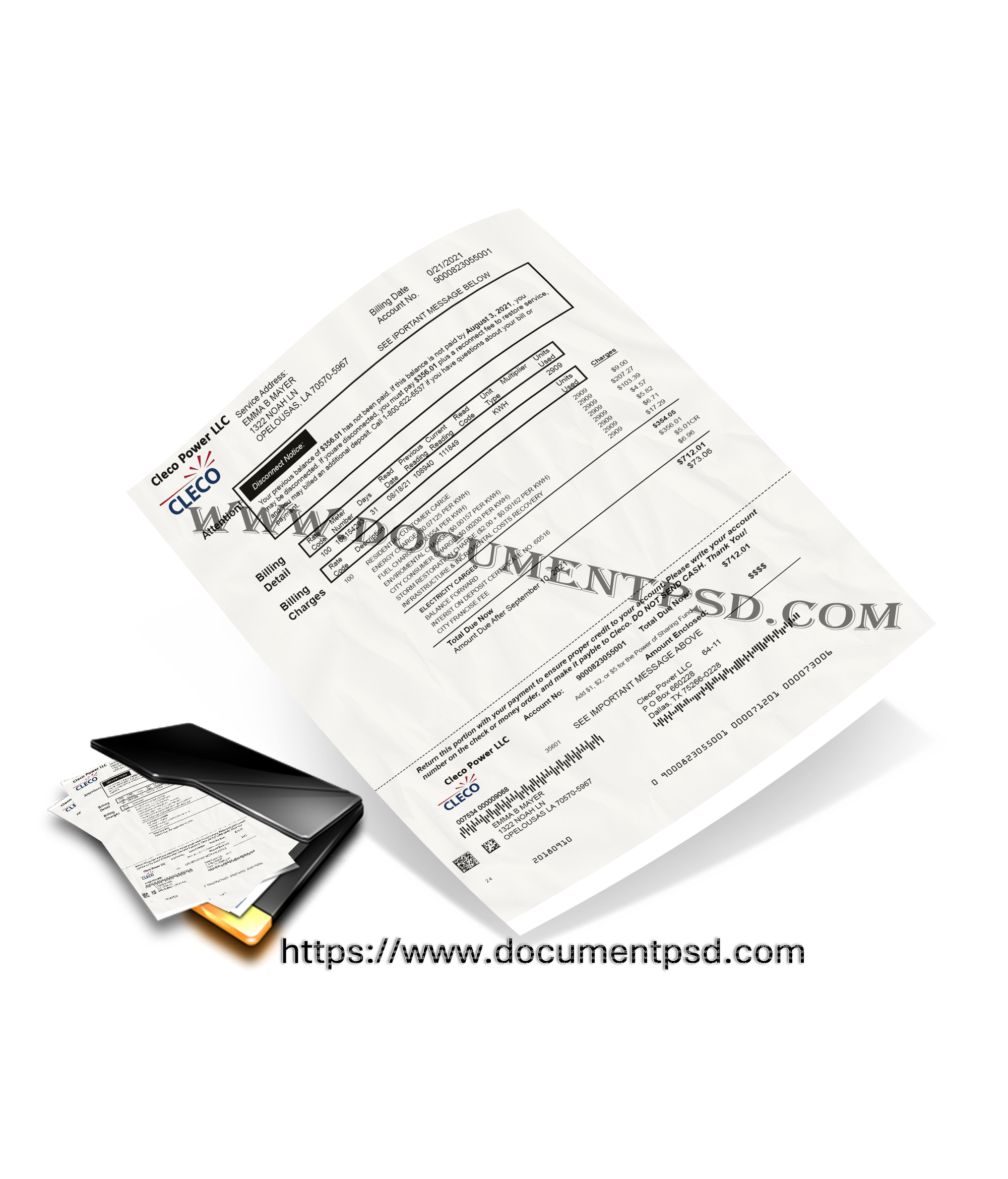 Cleco Power LLC, Louisiana utility bill